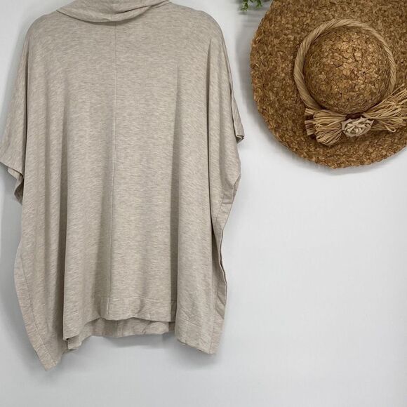 Loft Lounge Oversized Soft & Cozy kaftan Sleeve Casual Cowl Neck Top Oatmeal XS/ - Picture 7 of 11
